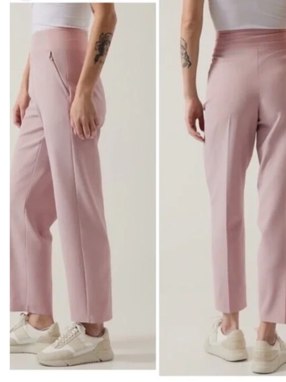 Athleta Endless Straight-Leg High-Rise Pants In Pink Women’s Size 12